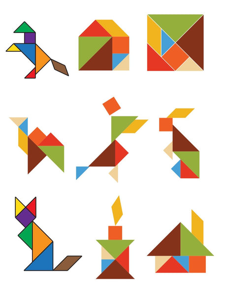 Load image into Gallery viewer, Tangram Puzzle - AmericanMadeWoodArt.com