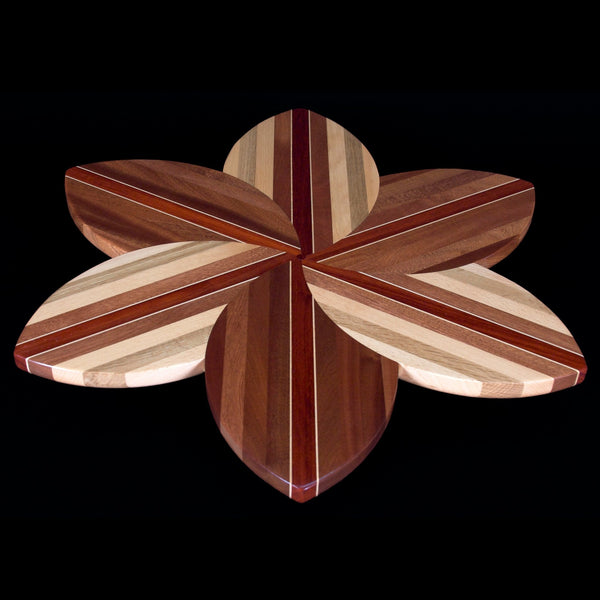 Load image into Gallery viewer, 25 Inch Round Hardwood Flower Shaped Lazy Susan - Hardwood Creations
