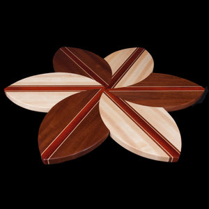 25 Inch Round Hardwood Flower Shaped Lazy Susan - Hardwood Creations
