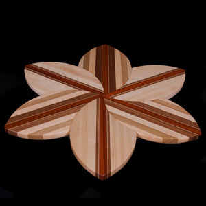 25 Inch Round Hardwood Flower Shaped Lazy Susan - Hardwood Creations