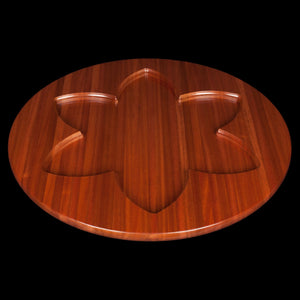 30 Inch Flower Hardwood Trivet Lazy Susan Set - Hardwood Creations