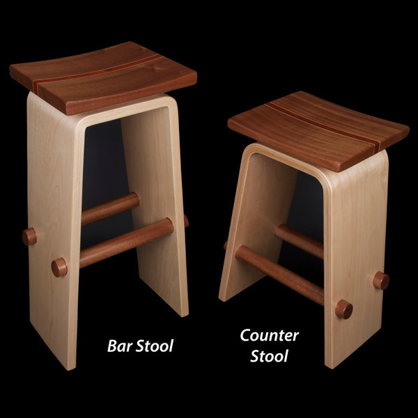 Load image into Gallery viewer, Bar & Counter Stools Made of Exotic & Domestic Hardwoods - Hardwood Creations