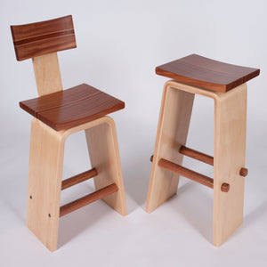 Bar & Counter Stools Made of Exotic & Domestic Hardwoods - Hardwood Creations