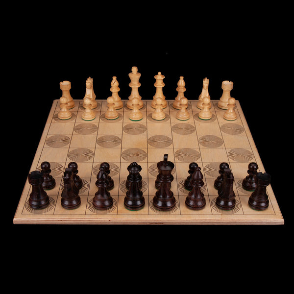 Load image into Gallery viewer, Hardwood lasered etched chess board with hardwood pieces-Hardwood Creations
