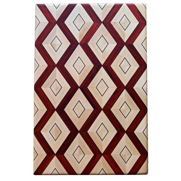 Load image into Gallery viewer, Exotic Hardwood Diamonds Pattern Cutting Board - Hardwood Creations
