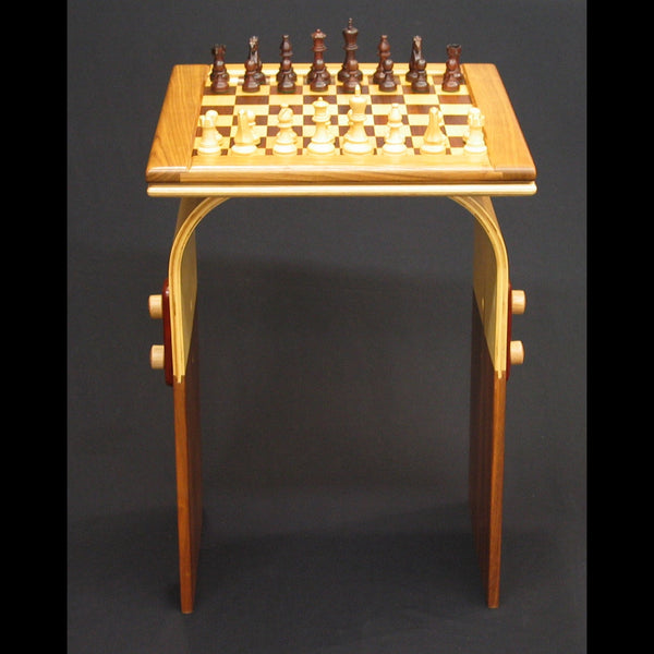 Load image into Gallery viewer, Hardwood Chess Table with Curved Legs - Hardwood Creations

