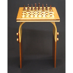Hardwood Chess Table with Curved Legs - Hardwood Creations