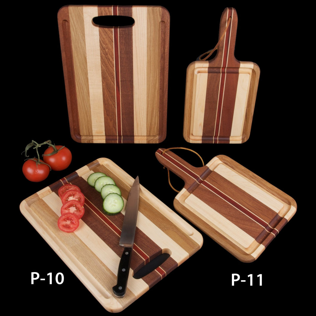 Hardwood Cutting Board with Grip & Trough Board with Handle - Hardwood Creations