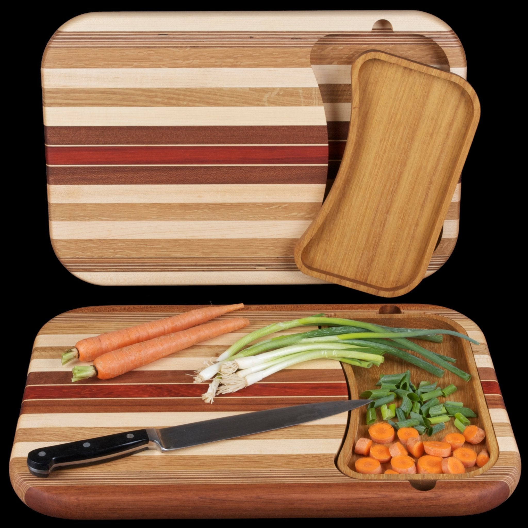 Hardwood Cutting Board with Grip & Trough Board with Handle - Hardwood  Creations