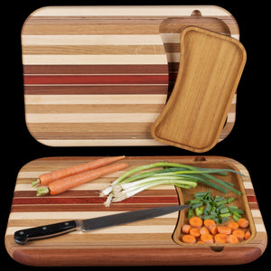Hardwood Cutting Board with Removable Hardwood Tray - Hardwood Creations
