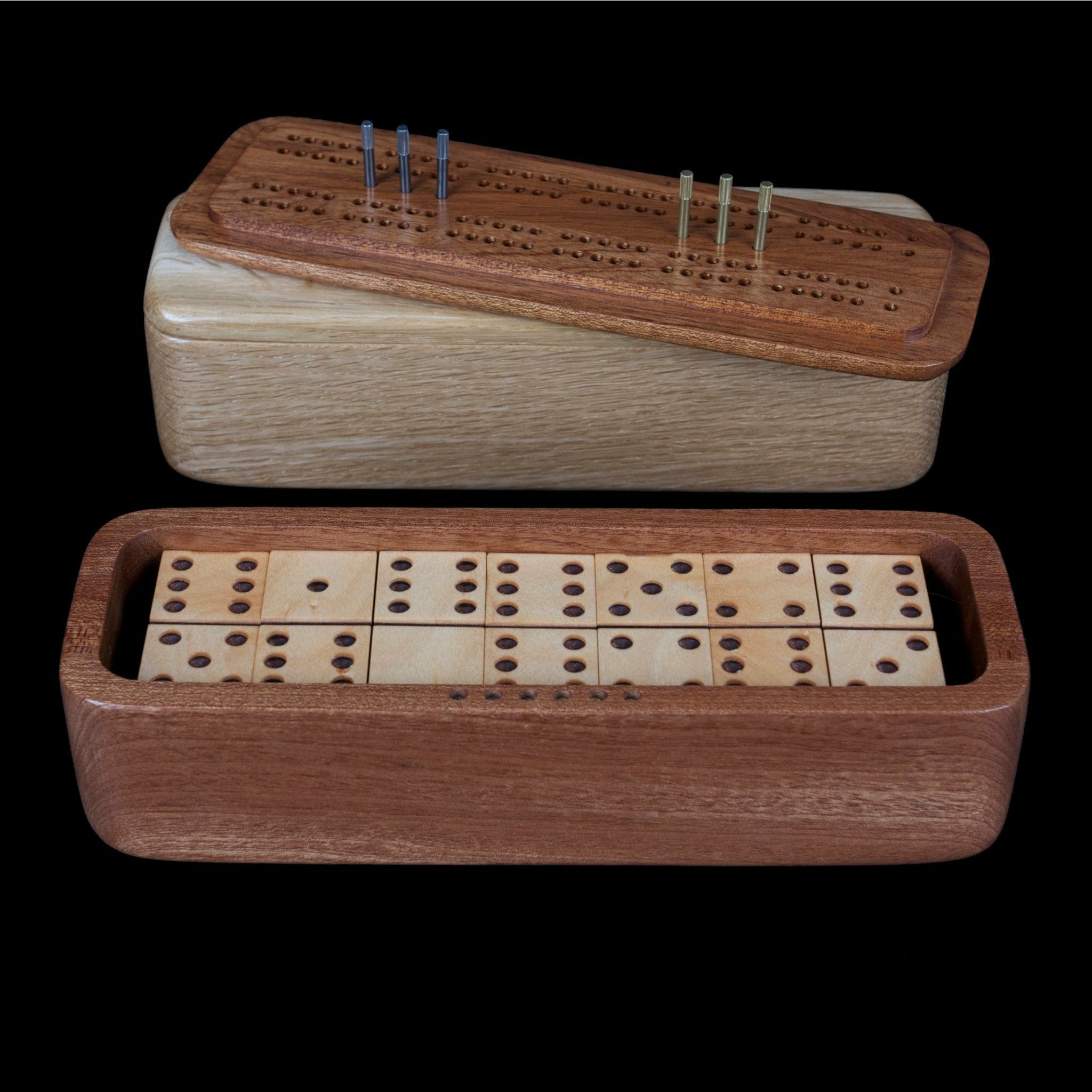 Antique Wooden Games Box with Dominos and Cribbage buy Board with Pegs, Butterscotch Bakelite Dominos, Wooden Cribbage Board, Game Night