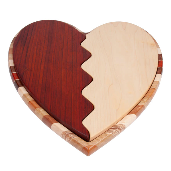 Load image into Gallery viewer, Hardwood Heart Shaped Tray Cutting Board and Trivets - Hardwood Creations
