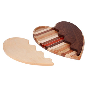 Hardwood Heart Shaped Tray Cutting Board and Trivets - Hardwood Creations