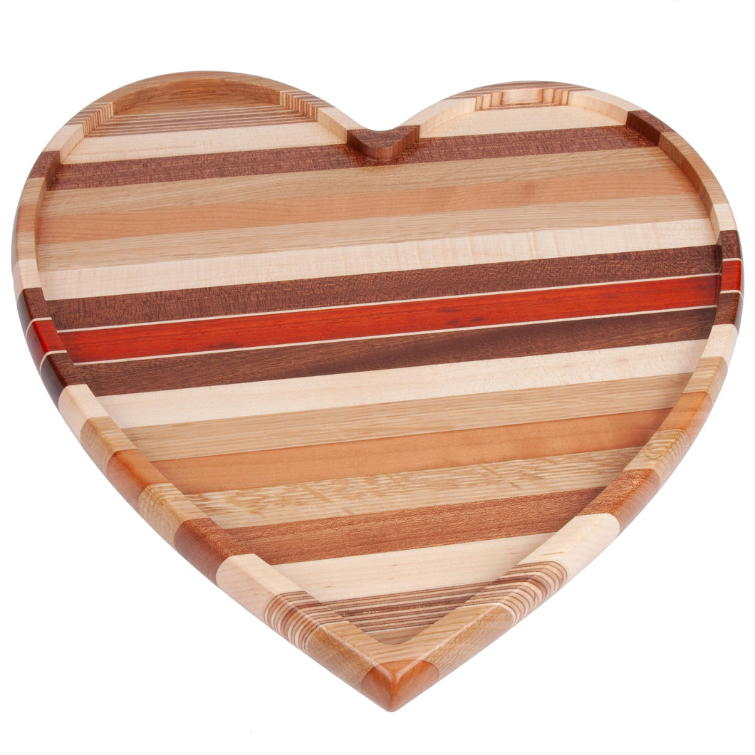 Hardwood Heart Shaped Tray Cutting Board and Trivets - Hardwood Creations