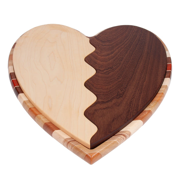 Load image into Gallery viewer, Hardwood Heart Shaped Tray Cutting Board and Trivets - Hardwood Creations