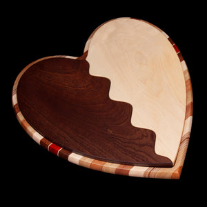 Hardwood Heart Shaped Tray Cutting Board and Trivets - Hardwood Creations