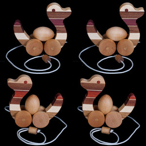 Hardwood Pull Duck Toy with Hardwood Egg - Hardwood Creations