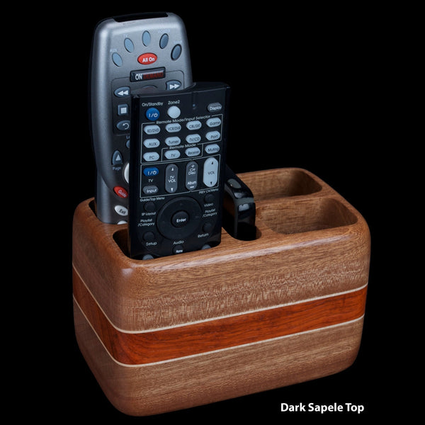 Load image into Gallery viewer, Hardwood Remote Control Holder for 4 Remotes & Smartphone - Hardwood Creations
