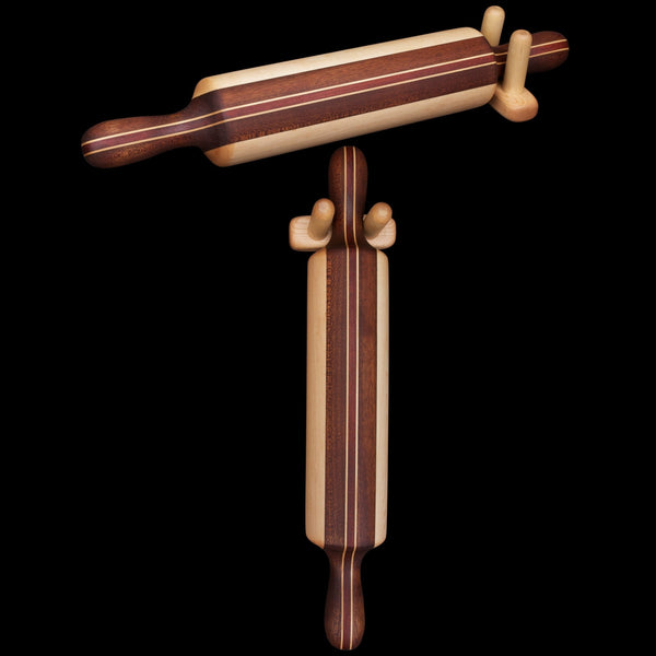 Load image into Gallery viewer, Hardwood Rolling Pin & Holder - Hardwood Creations