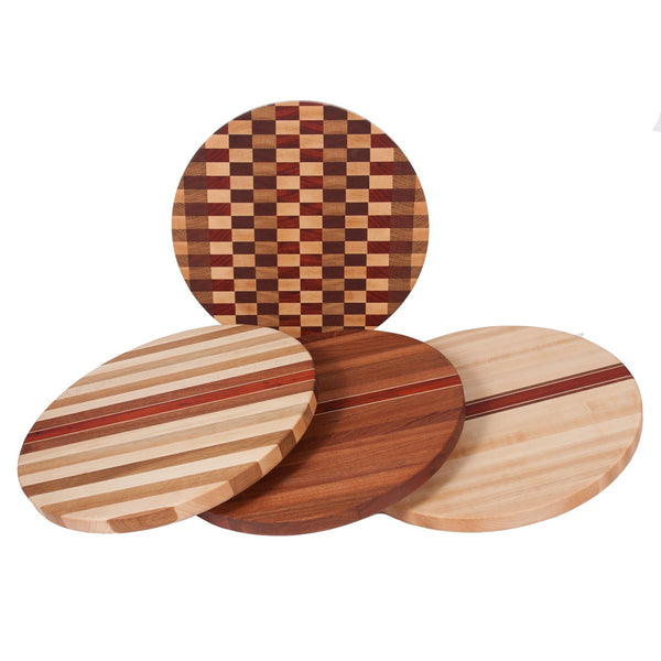 Load image into Gallery viewer, Hardwood Round Cutting Board - Hardwood Creations
