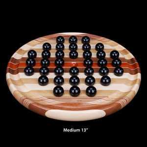 Hardwood Round Marble Solitaire Game - Hardwood Creations