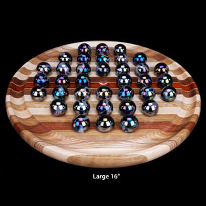 Hardwood Round Marble Solitaire Game - Hardwood Creations
