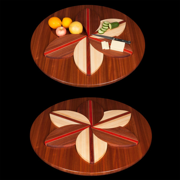 Load and play video in Gallery viewer, Demonstration of puzzle trivet cutting boards and lazy susan.
