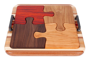Puzzle Cutting Boards and Optional Tray - AmericanMadeWoodArt.com
