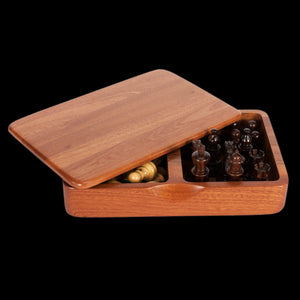 Solid Hardwood Chess Board with Pieces - Hardwood Creations