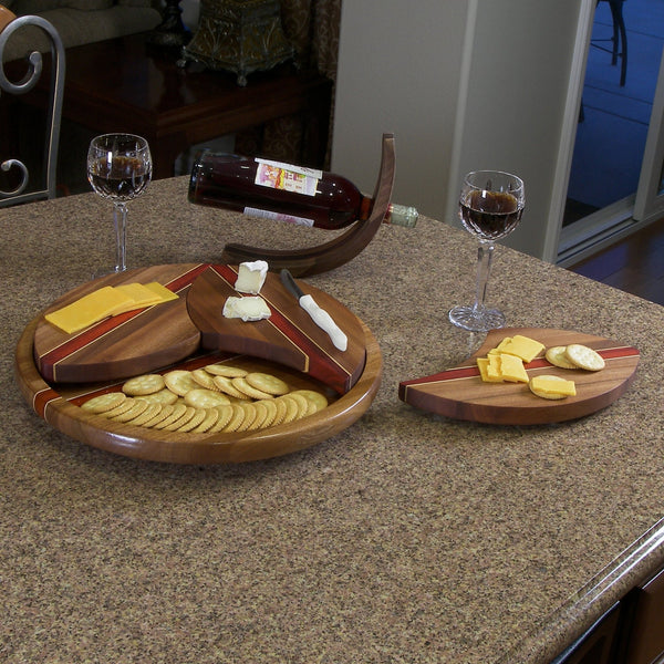 Load image into Gallery viewer, Solid Hardwood Sectional Cutting &amp; Serving Board Puzzle Trivet Set - Hardwood Creations
