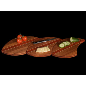 Solid Hardwood Sectional Cutting & Serving Board Puzzle Trivet Set - Hardwood Creations