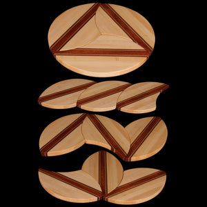 Solid Hardwood Sectional Cutting & Serving Board Puzzle Trivet Set - Hardwood Creations