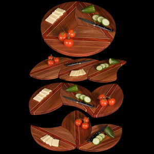 Solid Hardwood Sectional Cutting & Serving Board Puzzle Trivet Set - Hardwood Creations