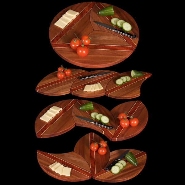 Load image into Gallery viewer, Solid Hardwood Sectional Cutting & Serving Board Puzzle Trivet Set - Hardwood Creations