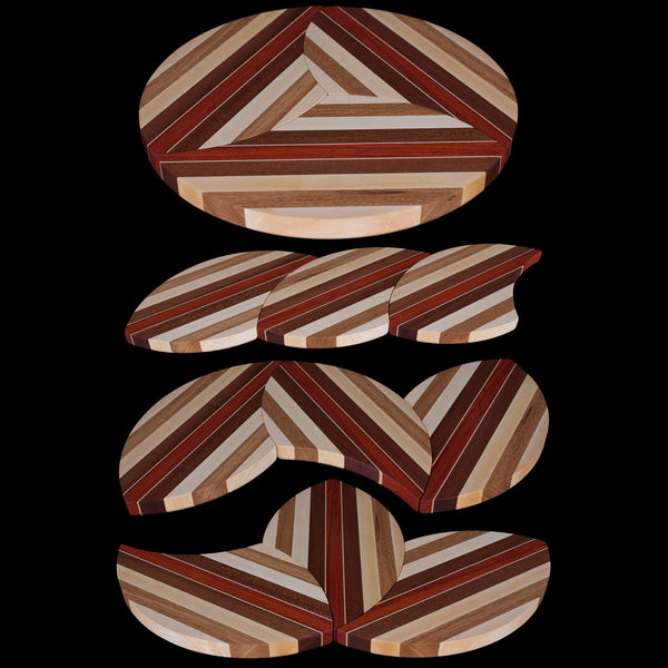 Load image into Gallery viewer, Solid Hardwood Sectional Cutting & Serving Board Puzzle Trivet Set - Hardwood Creations