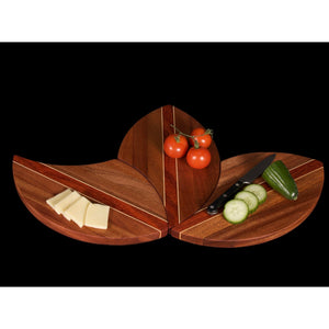 Solid Hardwood Sectional Cutting & Serving Board Puzzle Trivet Set - Hardwood Creations