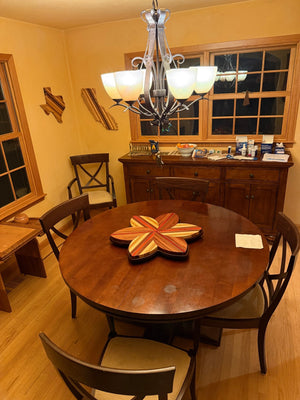 25 Inch Round Hardwood Flower Shaped Lazy Susan - AmericanMadeWoodArt.com