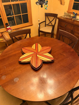 25 Inch Round Hardwood Flower Shaped Lazy Susan - AmericanMadeWoodArt.com