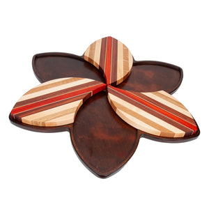 25 Inch Round Hardwood Flower Shaped Lazy Susan - AmericanMadeWoodArt.com