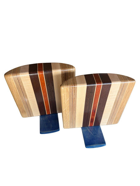 Load image into Gallery viewer, Solid Laminated Hardwood Bookends - AmericanMadeWoodArt.com
