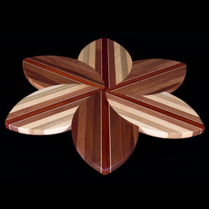 25 Inch Round Hardwood Flower Shaped Lazy Susan - Hardwood Creations