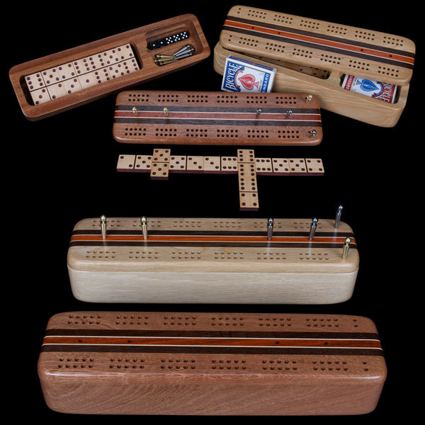 Load image into Gallery viewer, Deluxe Hardwood Game Set with Dominoes and Cribbage - Hardwood Creations
