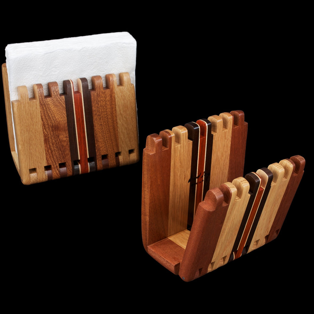 Hardwood Adjustable Napkin Holder with Tongue & Groove Joinery - Hardwood Creations