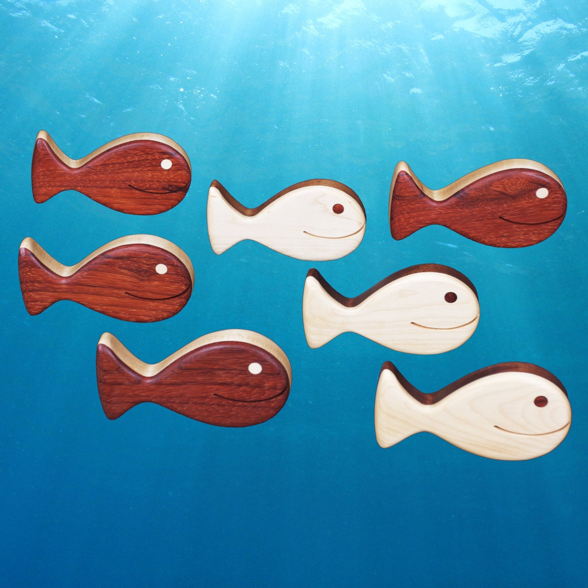 Hardwood Baby Fish Rattle - Hardwood Creations – AmericanMadeWoodArt.com