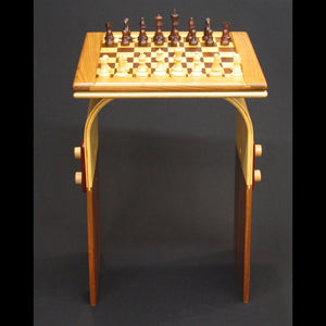 Hardwood Chess Table with Curved Legs - Hardwood Creations