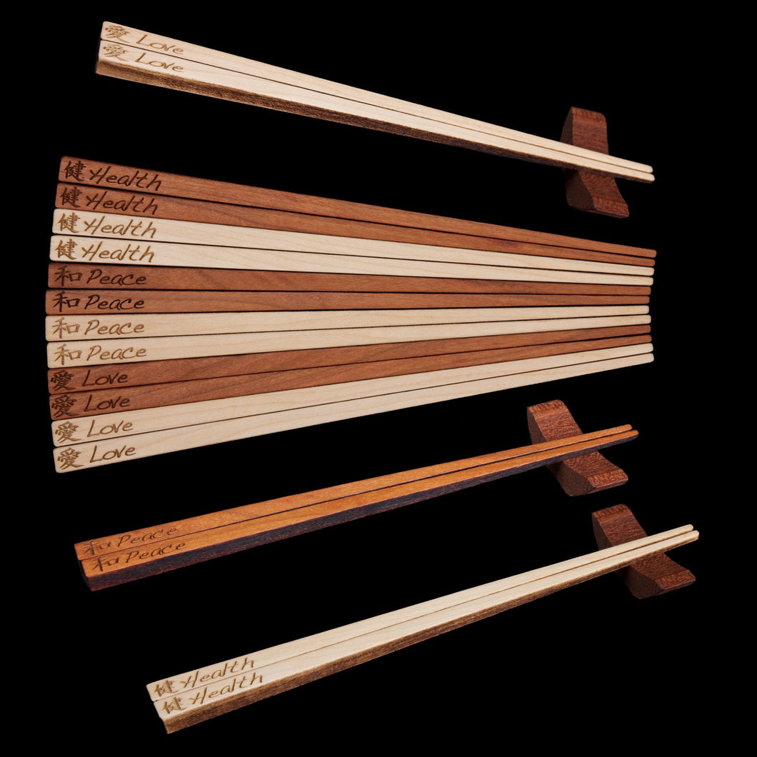 Hardwood Chopsticks with Holder - Hardwood Creations