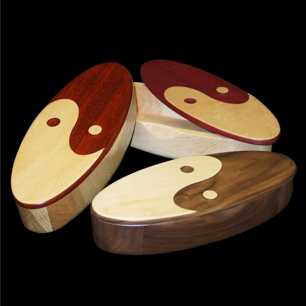 Hardwood Jewelry Box with Yin-Yang Top - Hardwood Creations