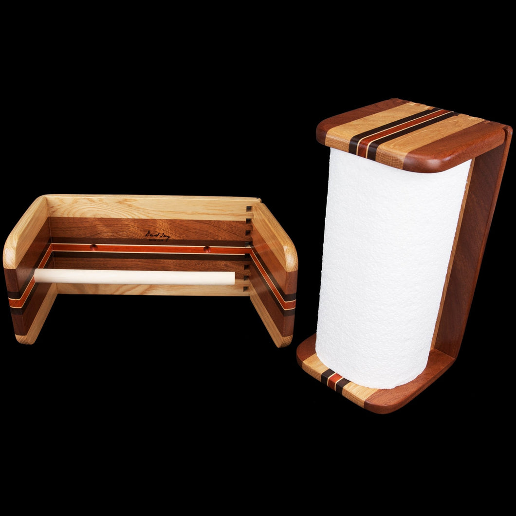Hardwood Paper Towel Holder for Standard & Oversize Rolls - Hardwood Creations