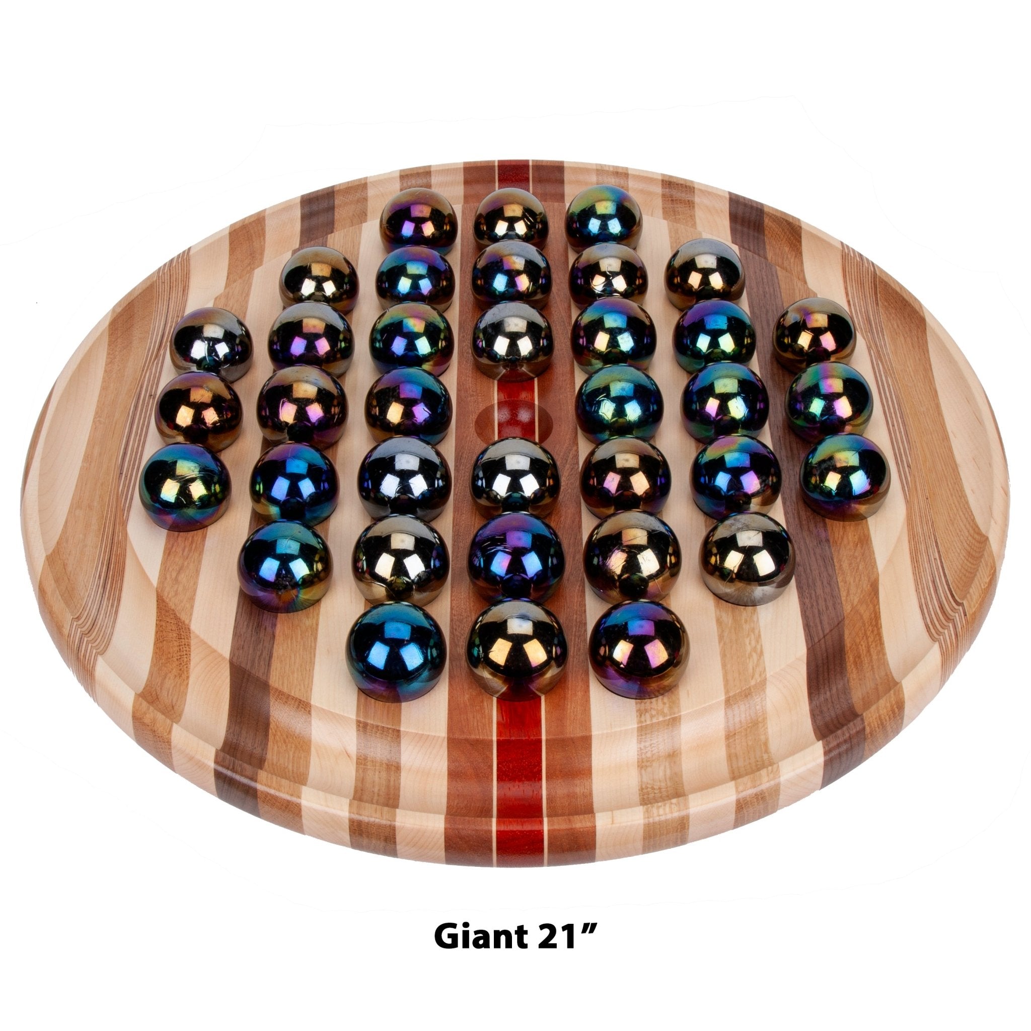  Medikaison Large Solitaire Game Handmade Solid Wooden Marble  Board Game Set with 36 Natural Marble Marbles Classic Thick Round Board  Games for Adults Game Night (Walnut, Medium) : Toys & Games