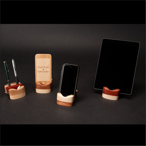 Load image into Gallery viewer, Hardwood Smartphone &amp; Tablet Holder - Hardwood Creations

